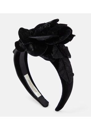 Jennifer Behr Kindra floral-applique velvet headband
