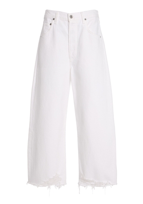 Citizens of Humanity Ayla Raw-Hem Cropped Wide-Leg Jeans - Moda Operandi