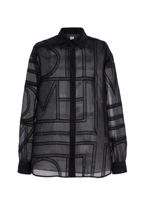 Toteme Embroidered Cotton-Silk Shirt - Moda Operandi