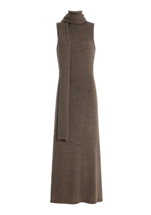 STAUD Canal Scarf-Neck Wool Midi Dress - Moda Operandi