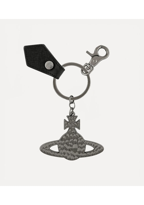Vivienne Westwood Hammered Orb Keyring Metal Black / Gunmetal One Size Unisex