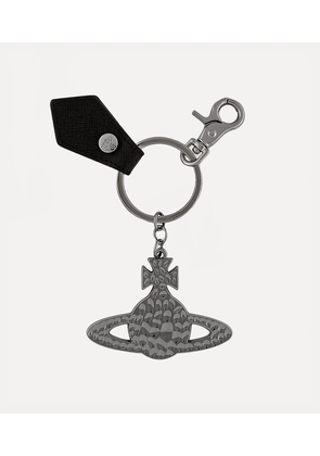Vivienne Westwood Hammered Orb Keyring Metal Black One Size Unisex