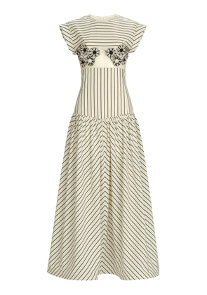 Silvia Tcherassi Hanane Embroidered Cutout Cotton Maxi Dress - Moda Operandi