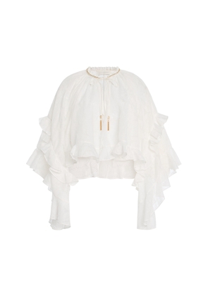 Zimmermann Daylight Ruffled Cotton-Blend Blouse - Moda Operandi