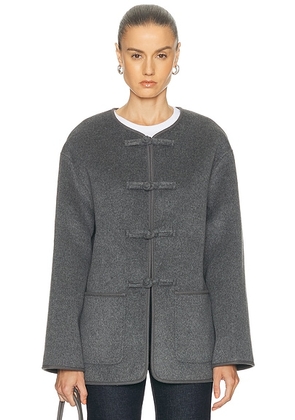 Rohe Double Faced Jacket in Mid Grey Melange - Grey. Size 36 (also in ).