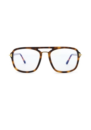 TOM FORD Navigator Eyeglasses in Havana & Yellow Gold - Brown. Size all.
