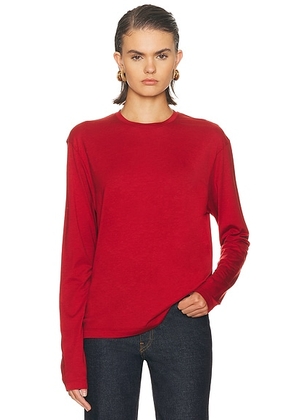 Toteme Classic Long Sleeve Tee in Poppy - Red. Size L (also in ).