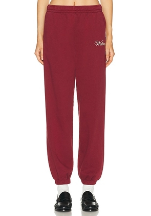 Sporty & Rich Soho Sweatpant in Merlot - Burgundy. Size L (also in M, S, XL, XS).