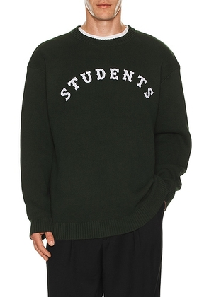 Students Golf Oakridge Knit Crew Sweater in Pine - Dark Green. Size L (also in M, S, XL/1X).