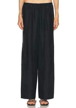 St. Agni Silk Grid Relaxed Pant in Black - Black. Size M (also in XS).