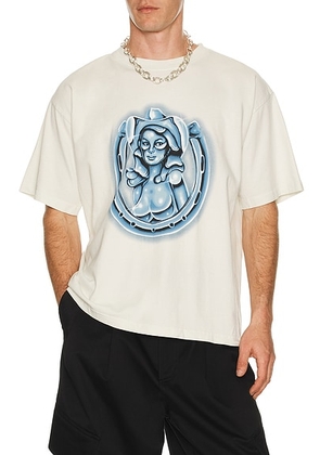 Remington Stone Chrome Cowgirl Tee in Creme - Cream. Size L (also in M, S, XL/1X).