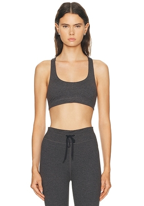 THE UPSIDE Moondance Racerback Vala Bra in Charcoal - Charcoal. Size L (also in M, S, XS).