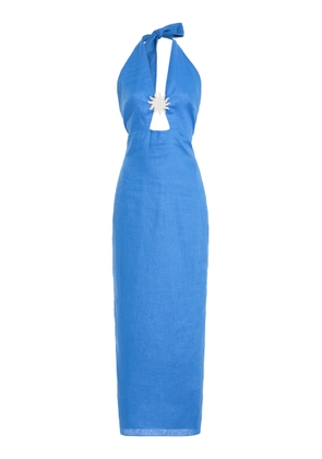 Cala de la Cruz Orly Linen Midi Halter Dress - Moda Operandi