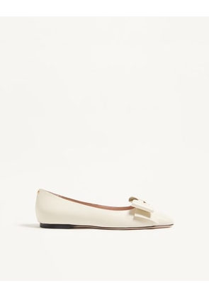 Valentino Garavani Bowow Kidskin Ballerina Woman IVORY 35