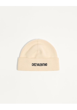 Valentino Garavani Chez Valentino Knitted Wool Beanie Man CREAM UNI