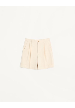 Valentino Cotton Canvas Cuffed Bermuda Shorts Man SHELL 44