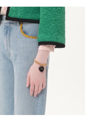 Valentino Garavani Coeur Royal Metal And Enamel Bracelet Woman GOLD/BLACK M