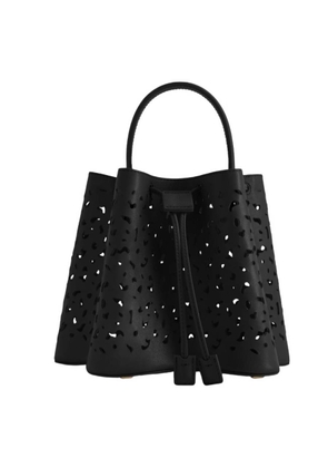 Mlouye Alto Mini Perforated Leather Bucket Bag