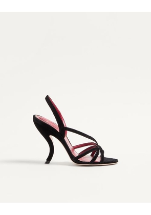Valentino Garavani Fetishique Velvet Sandal 105Mm Woman BLACK 35