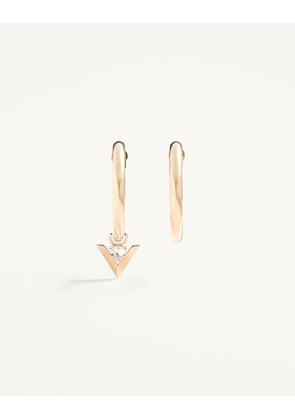 Valentino Garavani Je Les V Metal And Crystal Hoop Earrings Woman GOLD/CRYSTAL UNI
