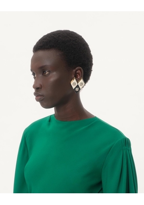 Valentino Garavani Losangettes Metal, Enamel And Crystal Earrings Woman GOLD/BLACK/CRYSTAL UNI