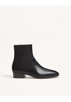 Valentino Garavani Pat Ankle Boot In Kidskin Man BLACK 40