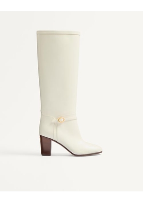 Valentino Garavani Pattie Calfskin Boot 75Mm Woman IVORY 36