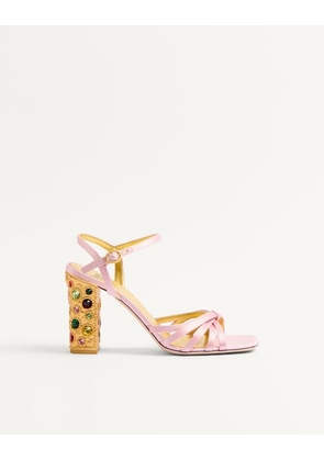Valentino Garavani Preshoes Satin Sandal With Crystals 90Mm Woman ROSE COUTURE/MULTICOLOUR 35