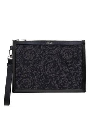 Versace Barocco Print Leather Pouch