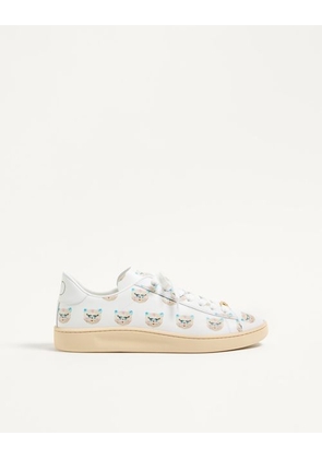 Valentino Garavani Royco Trainer In Nappa Calfskin With Le Chat De La Maison Pattern Man WHITE 39