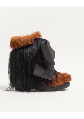 Valentino Garavani Snowish Fur Ankle Boot Woman BLACK 36