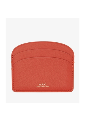A.P.C. Demi-Lune Cardholder in Mango Orange