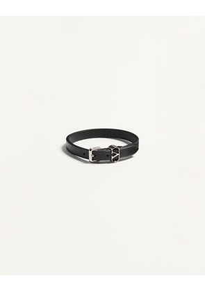 Valentino Garavani Valentino Garavani Ovalette Calfskin Bracelet Man BLACK UNI