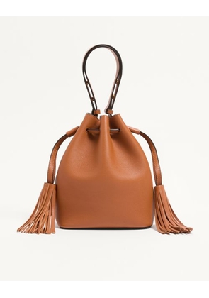 Valentino Garavani Valentino Garavani Small So Seau Bucket Bag in Leather Woman ALMOND UNI