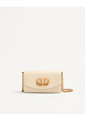 Valentino Garavani Valentino Garavani Vain Clutch Bag In Shiny Calfskin Woman BUTTER UNI