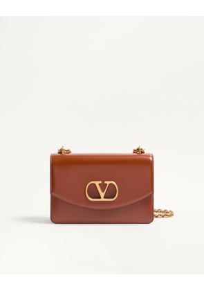 Valentino Garavani Valentino Garavani Vain Shoulder Bag In Shiny Calfskin Woman DARK BRANDY UNI