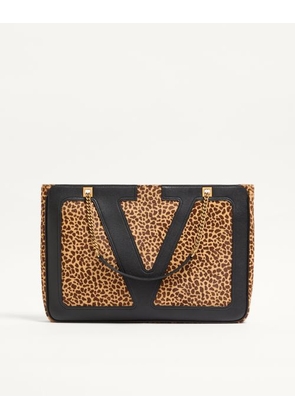 Valentino Garavani Valentino Garavani Viva Superstar Medium Shopping Bag in Calfskin with Pony Effect Woman ANIMAL PRINT UNI