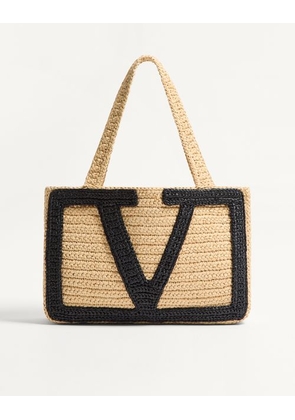 Valentino Garavani Valentino Garavani Viva Superstar Medium Shopping Bag In Raffia Woman NATURAL UNI