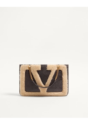 Valentino Garavani Valentino Garavani Viva Superstar Small Sheepskin Shopping Bag Woman BROWN/BEIGE UNI