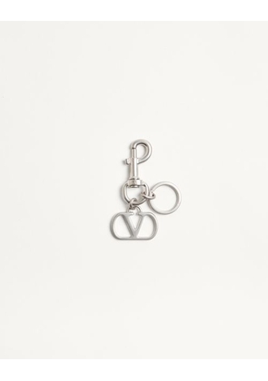 Valentino Garavani Valentino Garavani Vlogo Signature Metal Bag Charm With Key Ring Man PALLADIUM UNI