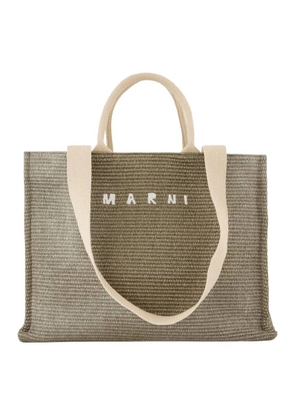 Marni Raffia-Effect Fabric Shopping Tote