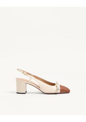 Valentino Garavani Valet Du Roi Kid Slingback Pump 60Mm Woman BUTTER/TOBACCO 35