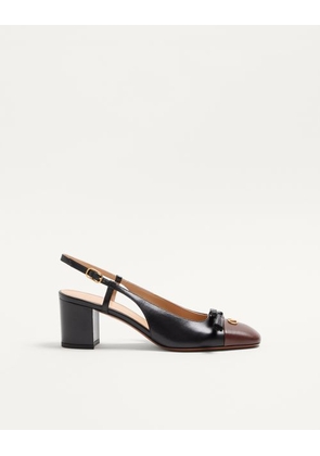 Valentino Garavani Valet Du Roi Kid Slingback Pump 60Mm Woman BLACK/COFFE 35
