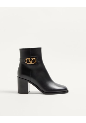 Valentino Garavani Vlogo Signature Calfskin Ankle Boot 75Mm Woman BLACK 35