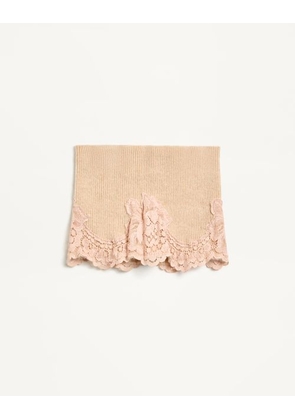 Valentino Garavani VLogo Signature Cashmere And Lace Headband Woman ALABASTER L/X