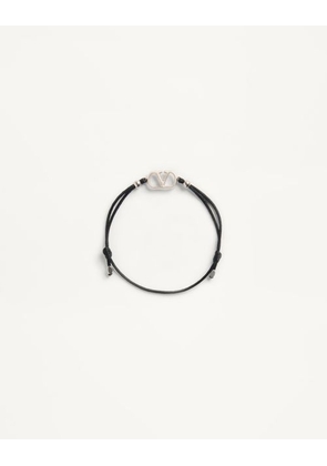 Valentino Garavani Vlogo Signature Cotton Bracelet Man BLACK UNI
