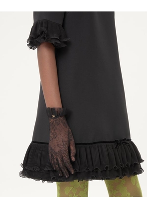 Valentino Garavani Vlogo Signature Lace Gloves Woman BLACK/GOLD 6