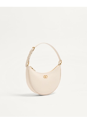 Valentino Garavani Vlogo Signature Mini Hobo Bag In Grainy Calfskin Woman LIGHT IVORY UNI