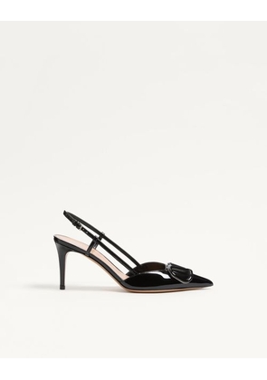 Valentino Garavani VLogo Signature Patent Leather Slingback Pump 80Mm Woman BLACK 34