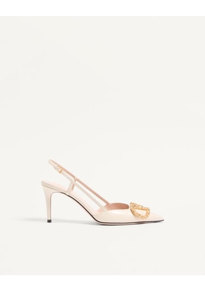 Valentino Garavani Vlogo Signature Slingback Calfskin Pump With Jewel Logo 80Mm Woman IVORY 35